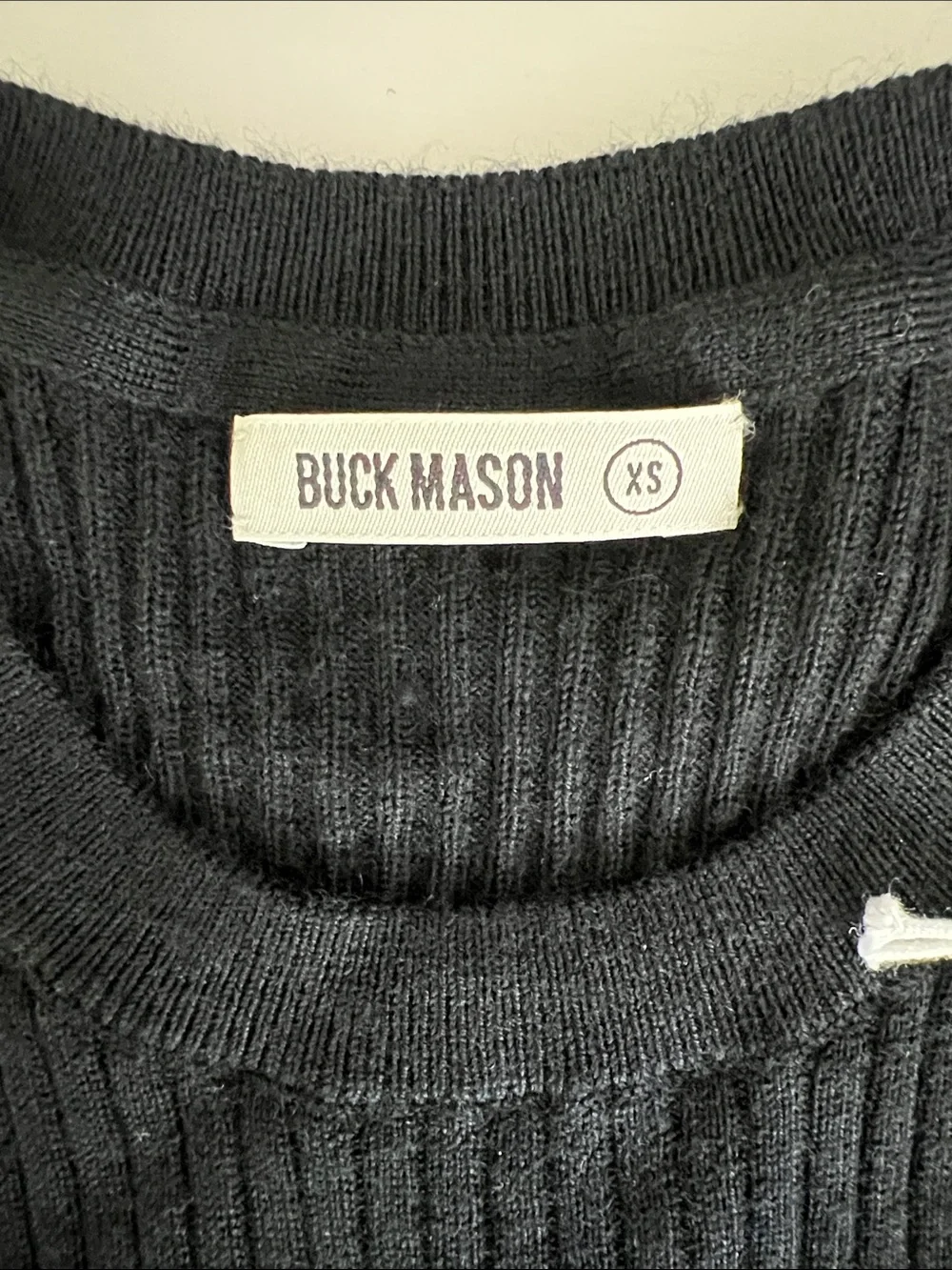New Buck Mason Black  Featherweight Silk Cashmere L/S Crew Sweater Size XS
